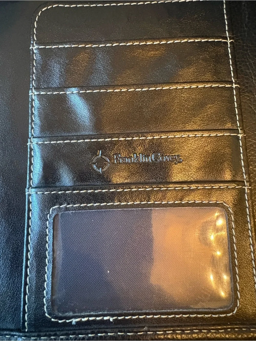 FranklinCovey Black Leather Planner Notebook Cover A5 Portfolio Organizer 7x9.5